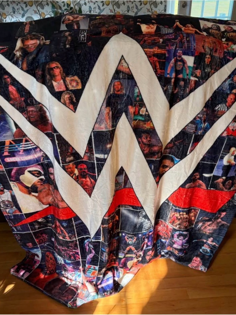 WWE blanket Black, White & Red Logo photo Collage